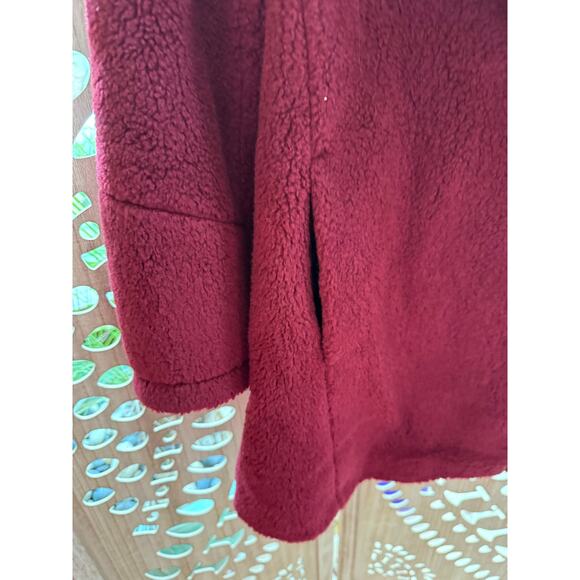 ICONS Cinzia Rocca Wool Teddy Pea Coat Women Brick Red - Picture 6 of 10